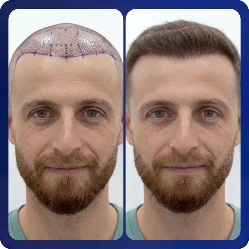 Hair transplant in Turkey before and after - 4,000 grafts - natural hairline