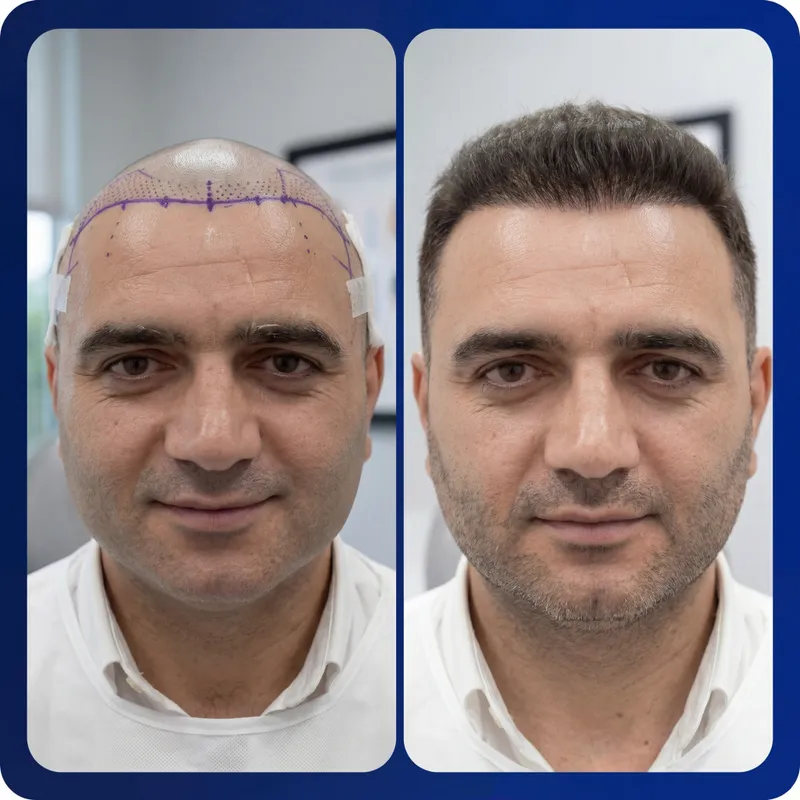 Sapphire FUE hair transplant result - 4,100 grafts - 12 months post-op